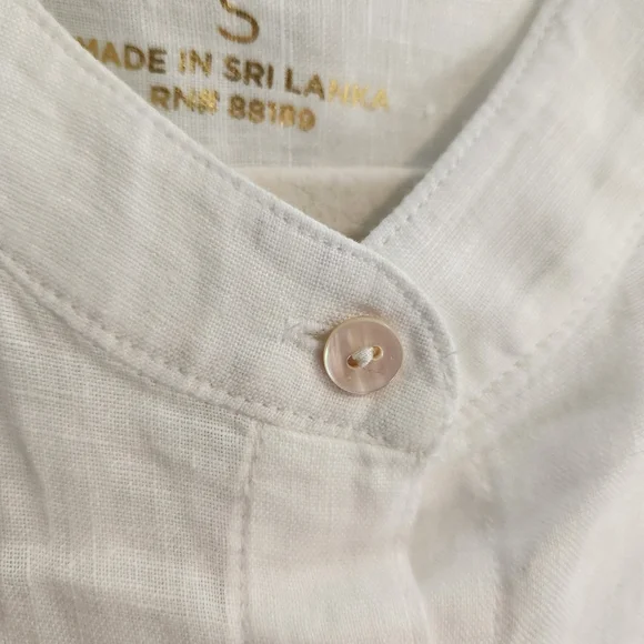 Lilly Pulitzer Briette Button Down Top Size Small Resort White 100% Linen Ruffle - Picture 11 of 12